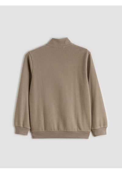 LC Waikiki Lc Waıkıkı Kahverengi Fermuarlı Dik Yaka Erkek Sweatshirt