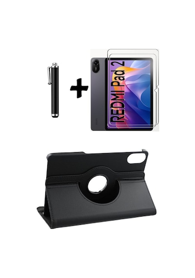 Xiaomi Redmi Pad 2 11 Inç 2025 360 Dönebilen Standlı Tablet Kılıfı Ekran Koruyucu Ve Kalem Seti Kapaklı Kılıf