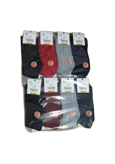 Efemicgiyimstore 12'li Bayan Ters Havlu Kışlık Patik Çorap Çok Renkli