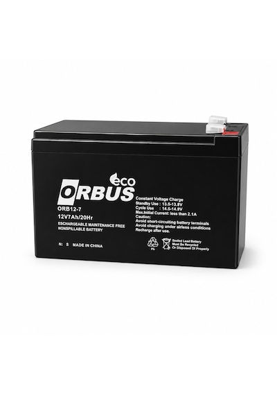 Orbus Eco 12v 7ah Kuru Akü Bakımsız, Sızdırmaz Akü