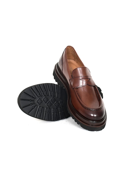 Tuna Hakiki Deri Kahverengi Loafer Erkek Ayakkabı Eva Taban - 3280 Kahverengi