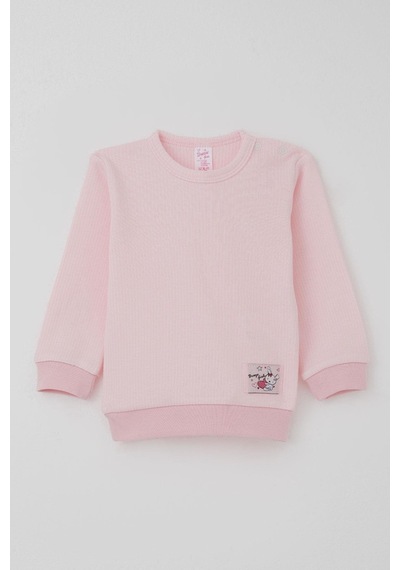 Breeze Kız Bebek Pijama Takımı Omuzdan Patlı Sevimli Minik Tavşancık Armalı 4 Ay-1 Yaş, Pembe Pembe