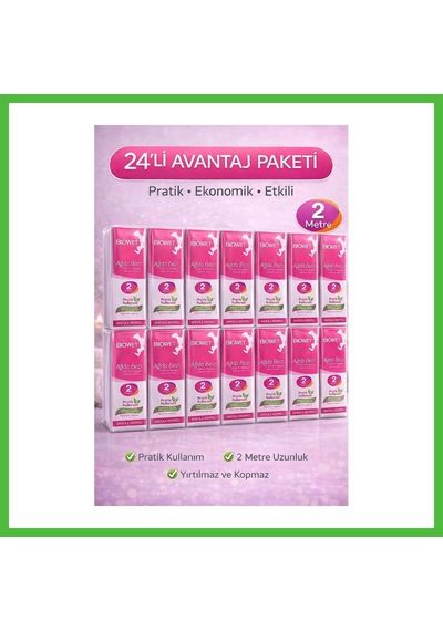 Vaveni Biowet Ağda Bezi 2 Metre Spatula Hediyeli Epilasyon Bezi Dayanıklı Tüy Dökme Bezi 24 Paket Arz
