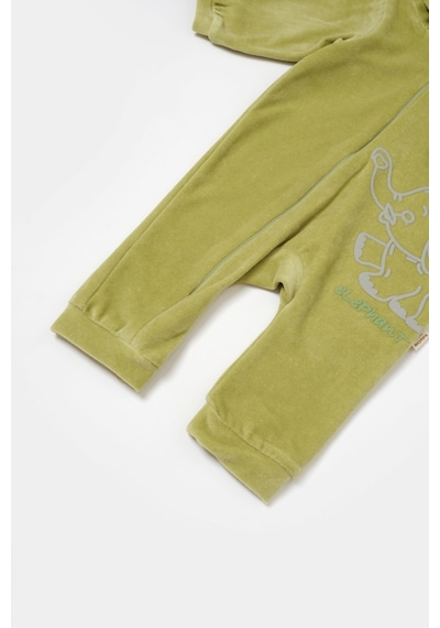 BabyCosy Organik Kadife Kapüşonlu Fermuarlı Tulum Csyk6043 001