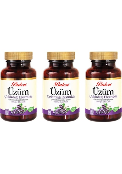 Balen Üzüm Çekirdeği Ekstraktı 375 Mg 60 Kapsül x 3 Adet
