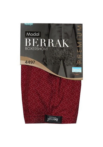 Erkek Likralı Beli İnce Lastikli Modal 3 Lü Boxer Berrak-4497 001