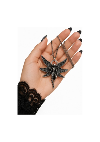 Silver Fairy Angel Wings Goddess Wicca Gotik Kolye Çok renkli