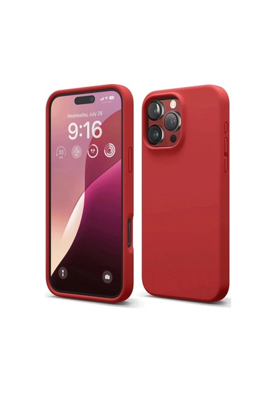 Durukar iPhone Uyumlu 16 Pro Max Kılıf First Silikon - Kırmızı