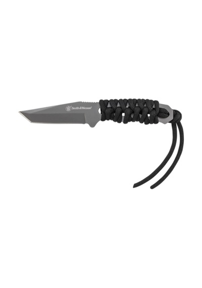 Smith Wesson Paracord Neck Knife Gray Plain Tanto Fixed Boyun Kamp Bıçağı Sw910tamcp Siyah
