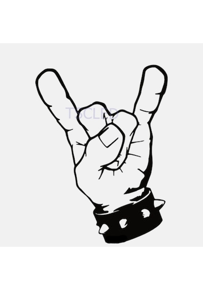 Rock Müzik Çıkartma Metal El Sivri Araba Sticker
