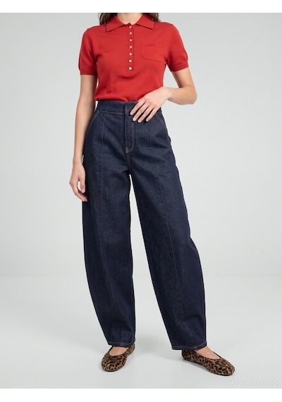 Dilvin 72390 %100 Pamuk Baggy Jean Lacivert