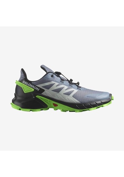 Salomon 473158 Supercross 4 Flint Stone/black/green Gecko Erkek Outdoor Ayakkabı Gri
