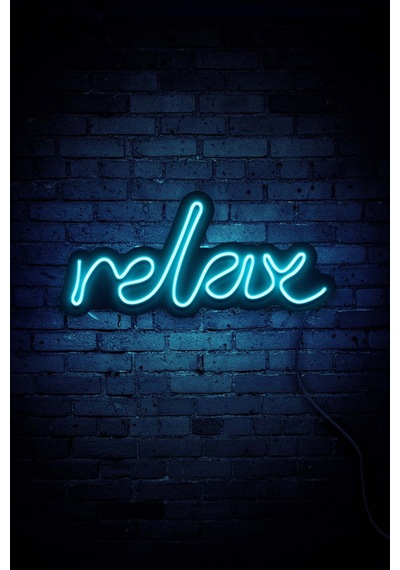 Relax Neon Led Duvar Aydınlatması & Dekoru & Gece Lambası Mavi Mavi