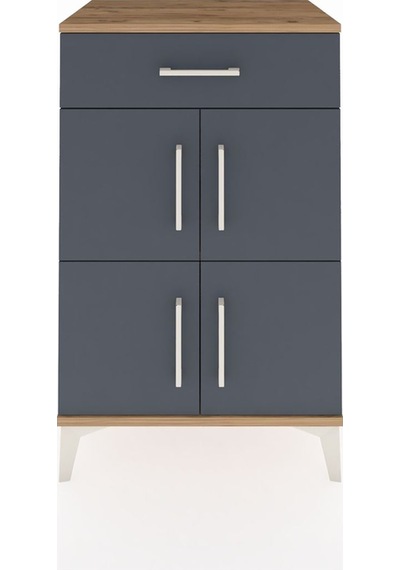 Hyperion Komodin Tek Raflı Tek Çekmeceli 4 Kapaklı 60x44x96 Çam-antrasit Atlas Çam