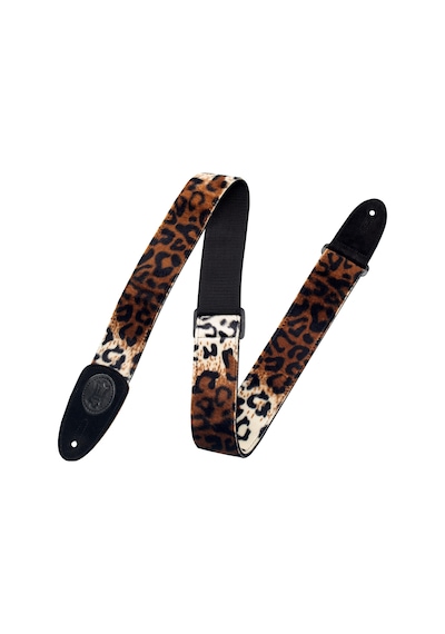 Levy's Leathers Hakiki Deri Uçlu 5 Cm Suni Kürk Leopar Baskılı Gitar Kayışı Mssf8-lyx