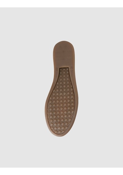 Kadın Süet Deri Bağcıklı Mule Loafer Bej