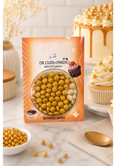 Dr. Gusto Altın Bonbon Draje Pasta Süsleme Şekeri