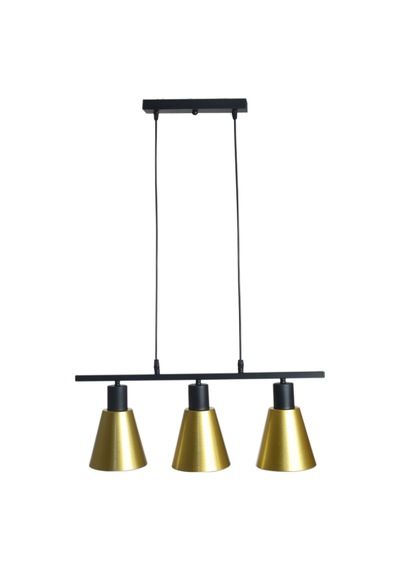 Pera Özel Tasarım Modern Cafe Mutfak Salon Sıralı Siyah - Gold Renk 3 Lü Sarkıt Avize Diğer