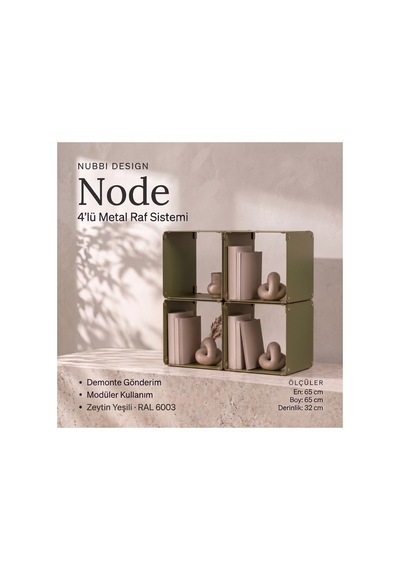 Node 4 Lü Modüler Metal Komodin Açık Raflı Küp Tasarım Başucu Sehpası Yeşil - 940098009 Yeşil Node 4 Lü Modüler Metal Komodin Açık Raflı Küp Tasarım Başucu Sehpası Yeşil - 940098009 Yeşil