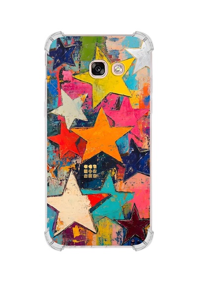 Printify Samsung Galaxy A3 2017 İle Uyumlu Düşlerin Dansı Serisi Yıldız Dansı Tasarımlı Uv Baskılı Köşe Korumalı Antişok Kılıf Şeffaf