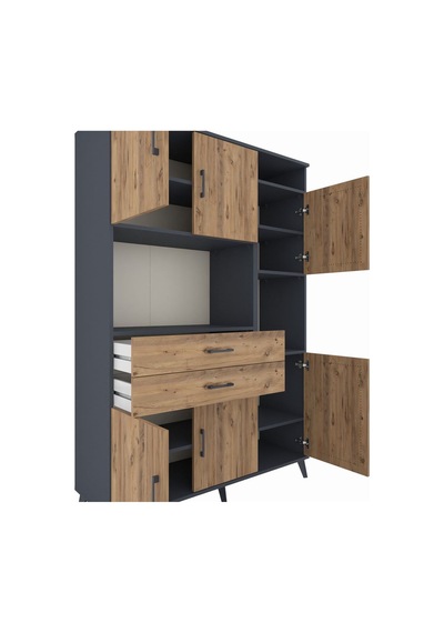 Hyperion Dolap 9 Raflı 2 Çekmeceli 6 Kapaklı 132x44x195 Antrasit-çam/çam Atlas Çam/atlas Çam Hyperion Dolap 9 Raflı 2 Çekmeceli 6 Kapaklı 132x44x195 Antrasit-çam/çam Atlas Çam/atlas Çam