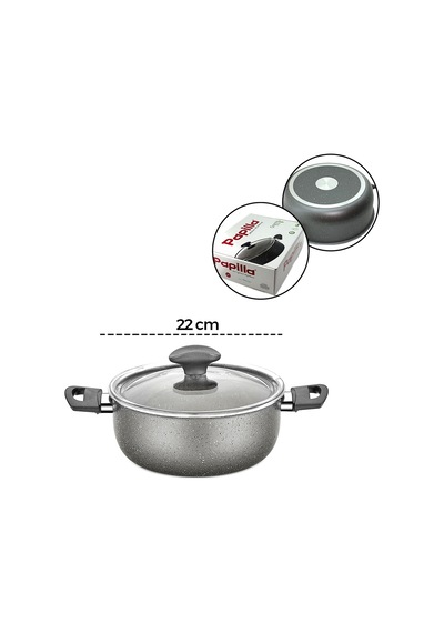 Granit Kaplamalı Derin Tencere 22 Cm Cam Kapak Diğer