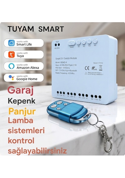 Tuya Wifi Destekli Akıllı 4 Kanallı Işık Anahtarı 1