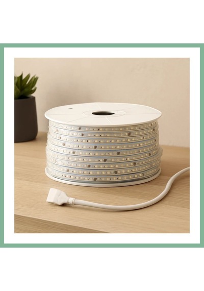 Bşkvirgo 100m 220v Dış Mekan Led Şerit 6500k Beyaz 120 Led/m Bsk2026 Standart