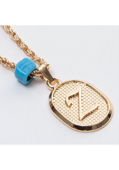 Ilkeshop Plastik Boncuklu Burgulu Harfli Kolye-z Metal