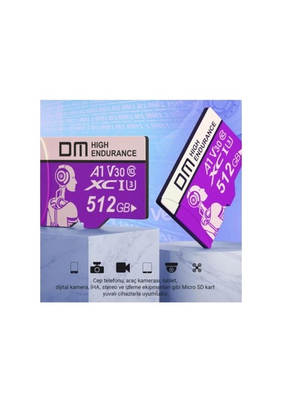 Dm High Endurance Class 10 A1 U3 V30 512 Gb Micro Sd Kart - Teşhir