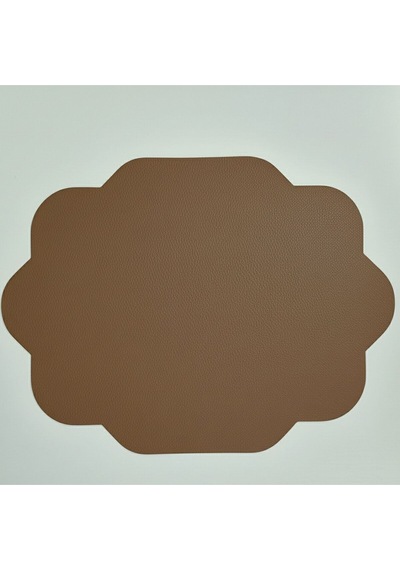 2 Adet Deri Dikdörtgen Amerikan Servis 33x44 Cm Simetrik Desenler Serisi 121 Kahverengi