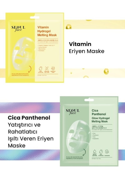 Dermal Vitamin Ve Cica Canlandırıcı Yatıştırıcı Eriyen Maske Seti Kore Maske Seti 34 Gr.
