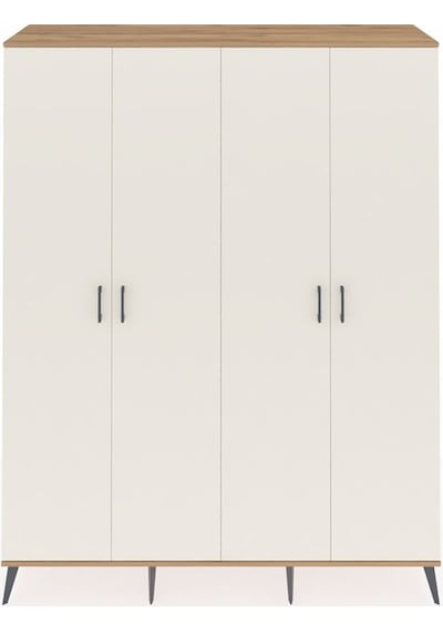 Hyperion Gardrop 4 Raflı 4 Kapaklı 4 Askılı 176x44x221 Çam-aytaşı/çam Aytaşı/çam
