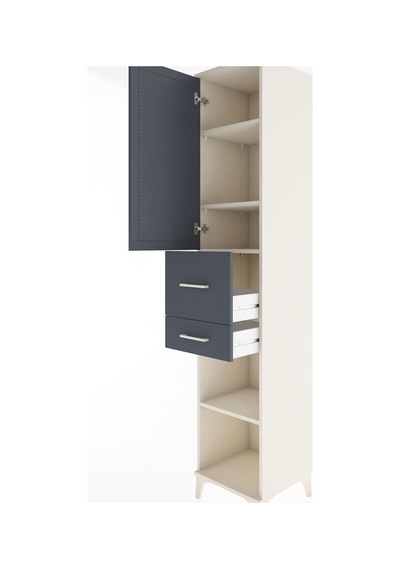 Hyperion Dolap 4 Raflı 2 Çekmeceli Tek Kapaklı 44x44x221 Aytaşı-antrasit Aytası