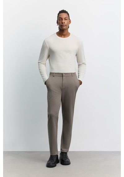 Avva Erkek Vizon Yanı Lastikli Kırışmaz Hızlı Kuruyan Teknik Kumaş Slim Fit Pantolon A62y3077