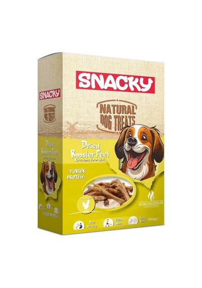 Snacky Kurutulmuş Horoz Ayak Köpek Ödül Maması 100 Gr