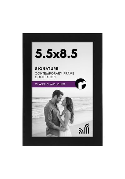 5,5 X 8,5 Siyah Resim Çerçevesi - Kırılmaya Dayanıklı Camlı Tasarlanmış Ahşap Fotoğraf Çerçevesi - Duvar Ve