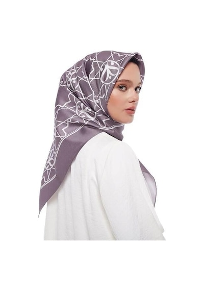 İpekevi Twill İpek Eşarp - Seljuk Monogram - İncir Moru Mor