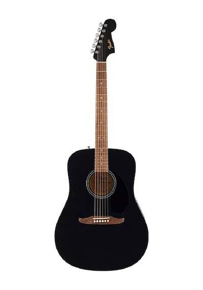 Fender 0974000506 California Debut Redondo Dreadnought Akustik Gitar Black Ceviz Klavye, İnce Sap Profili Ve Güçlü Akustik Projeksiyon