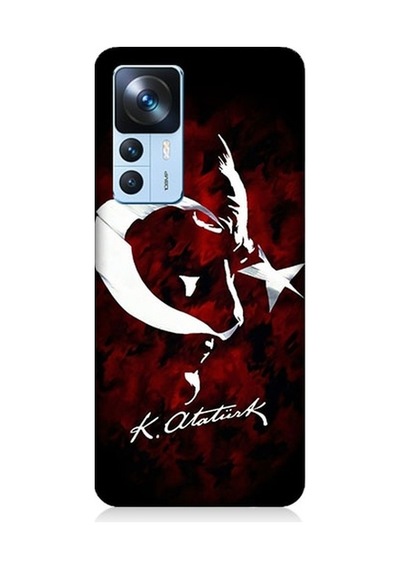 Xiaomi Mi 12t Uyumlu Bayrak Ve Atatürk İmza Desenli Silikon Kılıf