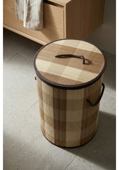 Nordic Yuvarlak Bambu Sepet - 50 Cm Açık Kahverengi