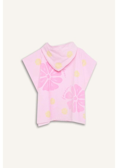 Defacto Kız Çocuk Çiçekli Kapüşonlu Panço H0522a826smpn1 Pembe-pn1