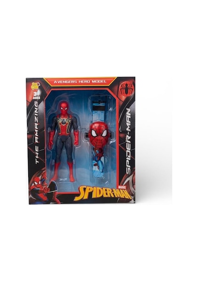 Marvel Spider-man Işıklı Figür Ve Projeksiyonlu Kol Saatli Oyuncak Seti 20 Cm Spider - Man