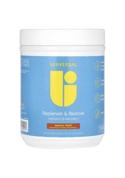 Universal Replenish & Restore Amino Electrolytes & Hydration Lysine, Glutamine, Tryptophan 330 G Mango