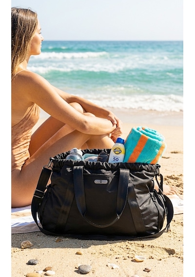 Ful - Yoga - Pilates Siyah Gündelik Laptop Omuz Tote Mat Çantası