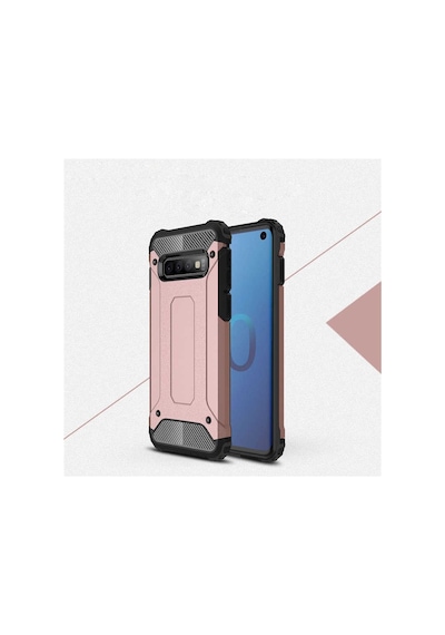 Kilifone - Samsung Uyumlu Galaxy S10e - Kılıf Çift Katman Zırh Tank Crash Military Kapak - Rose Gold