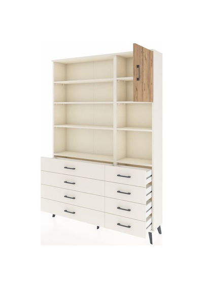 Arges Dolap 8 Raflı 8 Çekmeceli Tek Kapaklı 132x30x195 Aytaş... Aytaşı
