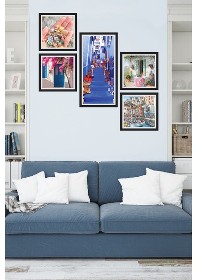Collage Style 5 Parçalı Mdf Tablo Atf286 Çok Renkli - 713606258 Çok Renkli