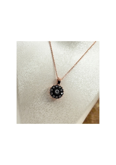 925 Ayar Gümüş Rose Gold Kaplama Elmas Montür Zirkon Taşlı Gül Zarif Kadın Takı Seti Gümüş Gümüş