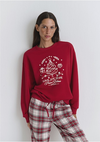 Mavi - Yılbaşı Temalı Kırmızı Sweatshirt 1s10507-70390 Kırmızı